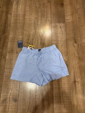 GAP Sky Blue Linen Elastic Waist Drawstring Shorts